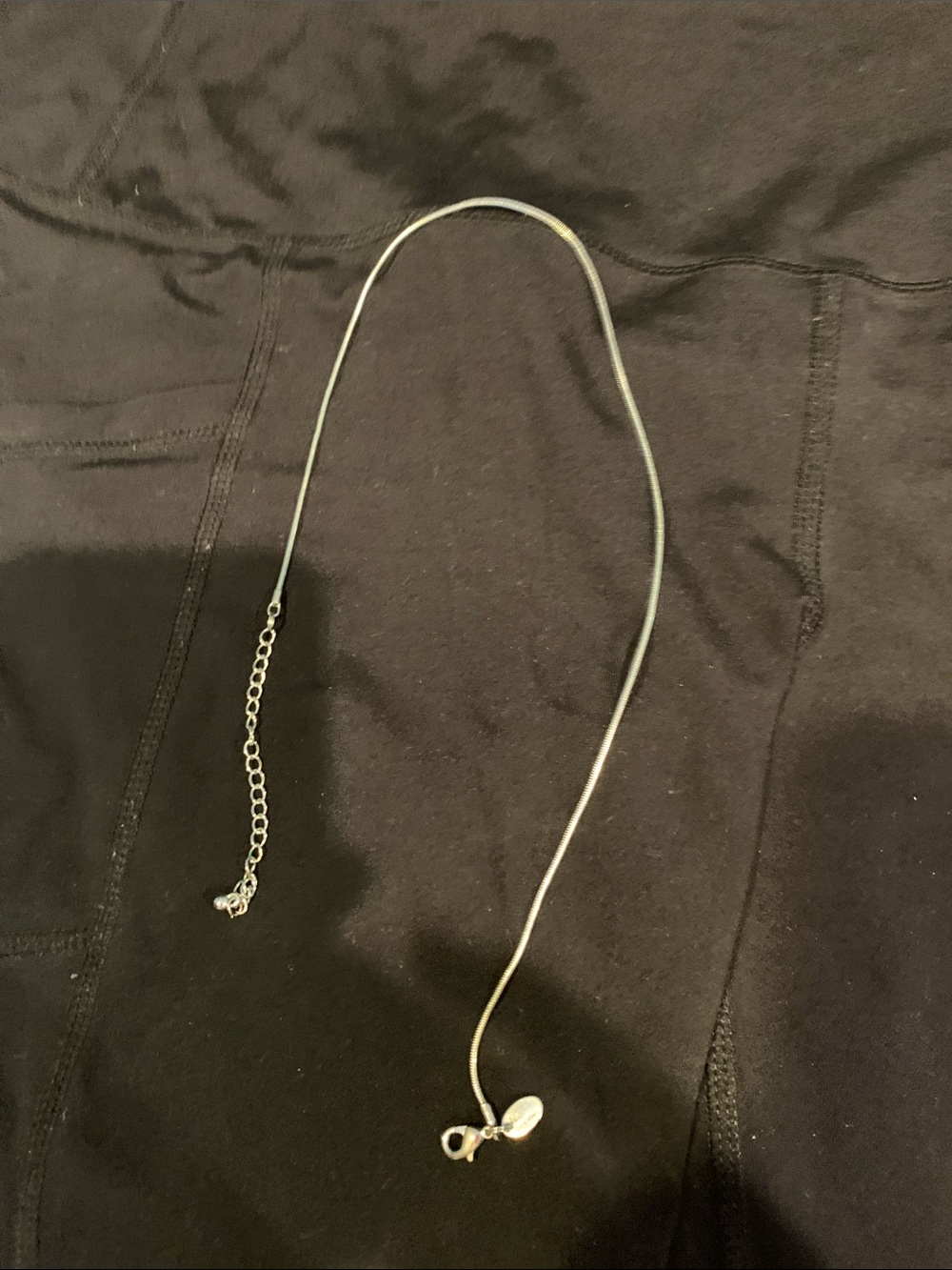 Lia Sophia Silver-Tone Snake Chain Necklace with Charm 15 inch to 18 inch